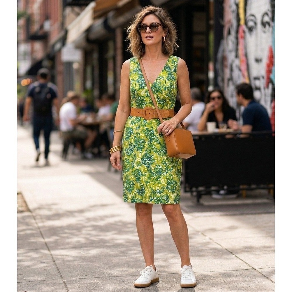 VTG Evan Picone Dress Women's 14 Y2K‎ Floral Party Festive Art to Wear Colorful